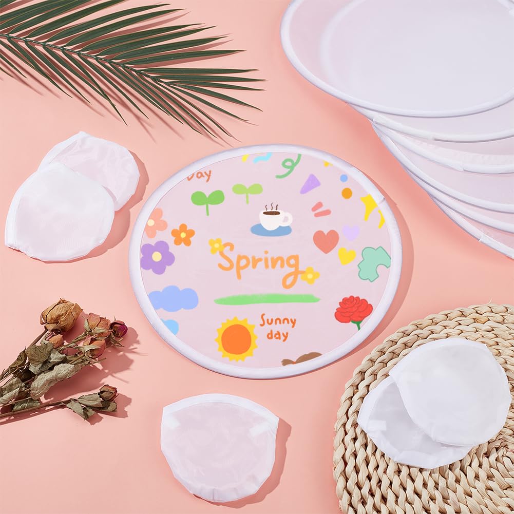 BENECREAT 120 ventiladores plegables de disco volador con bolsa, ventiladores plegables de sublimación de nailon para recuerdos de fiesta al aire libre