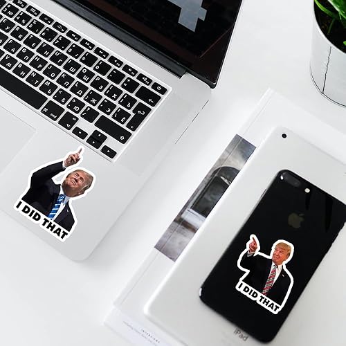 Miniatura 6 de Calcomanías con texto en inglés "I Did That Trump", 200 calcomanías con texto en inglés "I Did That Trump", divertidas calcomanías con texto en