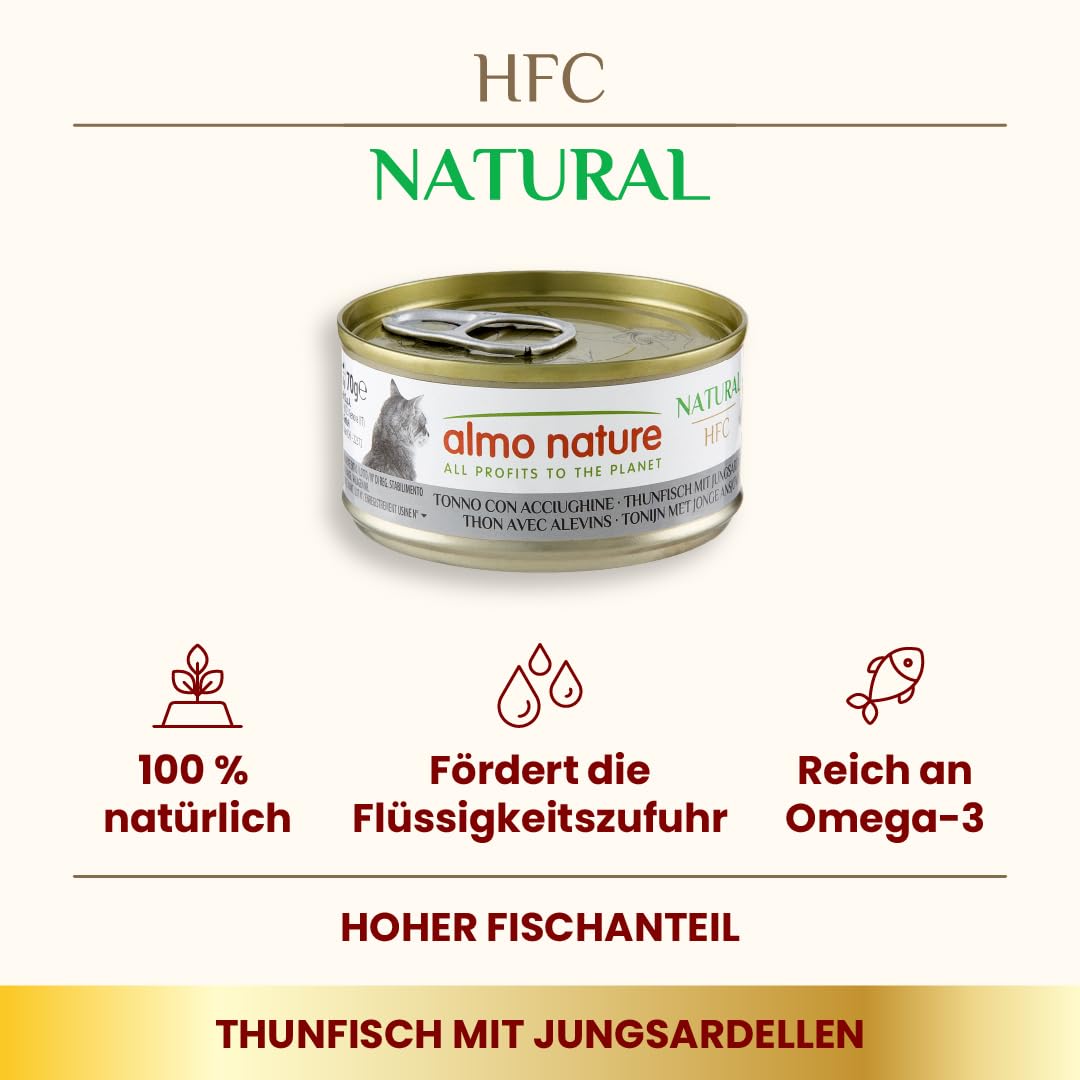 24 x 70 g Tonijn Almo Nature HFC Natural kattenvoer