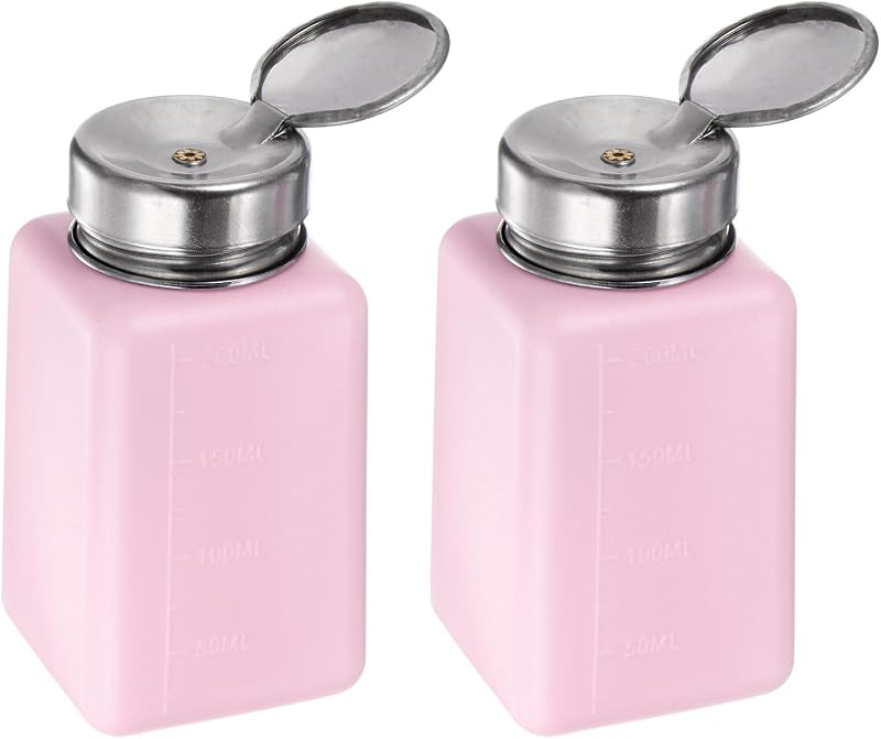 Frascos dispensadores com bomba de pressão HARFINGTON 200 mL, rosa, pacote com 2