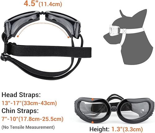 Miniatura 8 de Gafas de sol y casco para perros de raza pequeña, protección UV, protección UV, casco de motocicleta para perros pequeños, a prueba de viento y