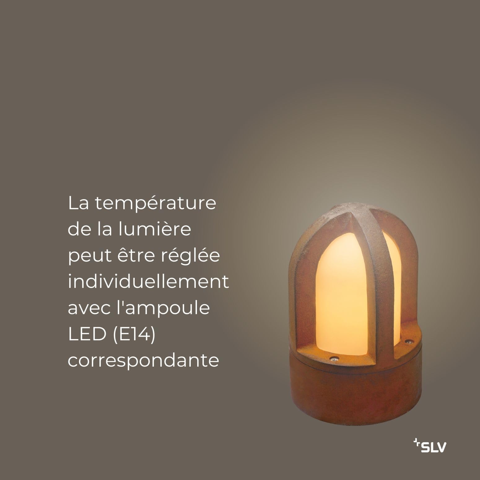 SLV RUSTY CONE 24 lampe sur pied extérieure E14 acier rouillé FeCSi IP54 Ø15cm H24cm – éclairage décoratif pour jardin, terrasse, allées – style unique, ampoule non incluse