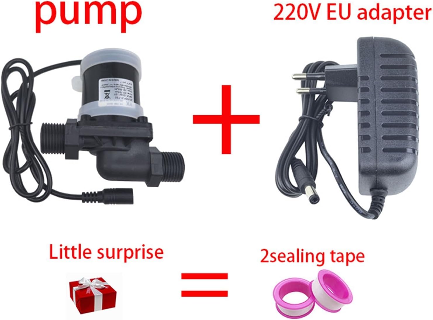 DC 12V/24V 1/2 "brushless motor micro submersible pump water heater shower underfloor heating circulating fountain booster pump(DC 24V,EU_PUMP-ADAPTER)