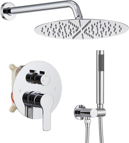 Miniatura 80 de IRIBER - Sistema de ducha de lluvia con cabezal de ducha fijo y de mano de alta presión cepillado níquel,Oro cepillado,Cromado,Oro rosa