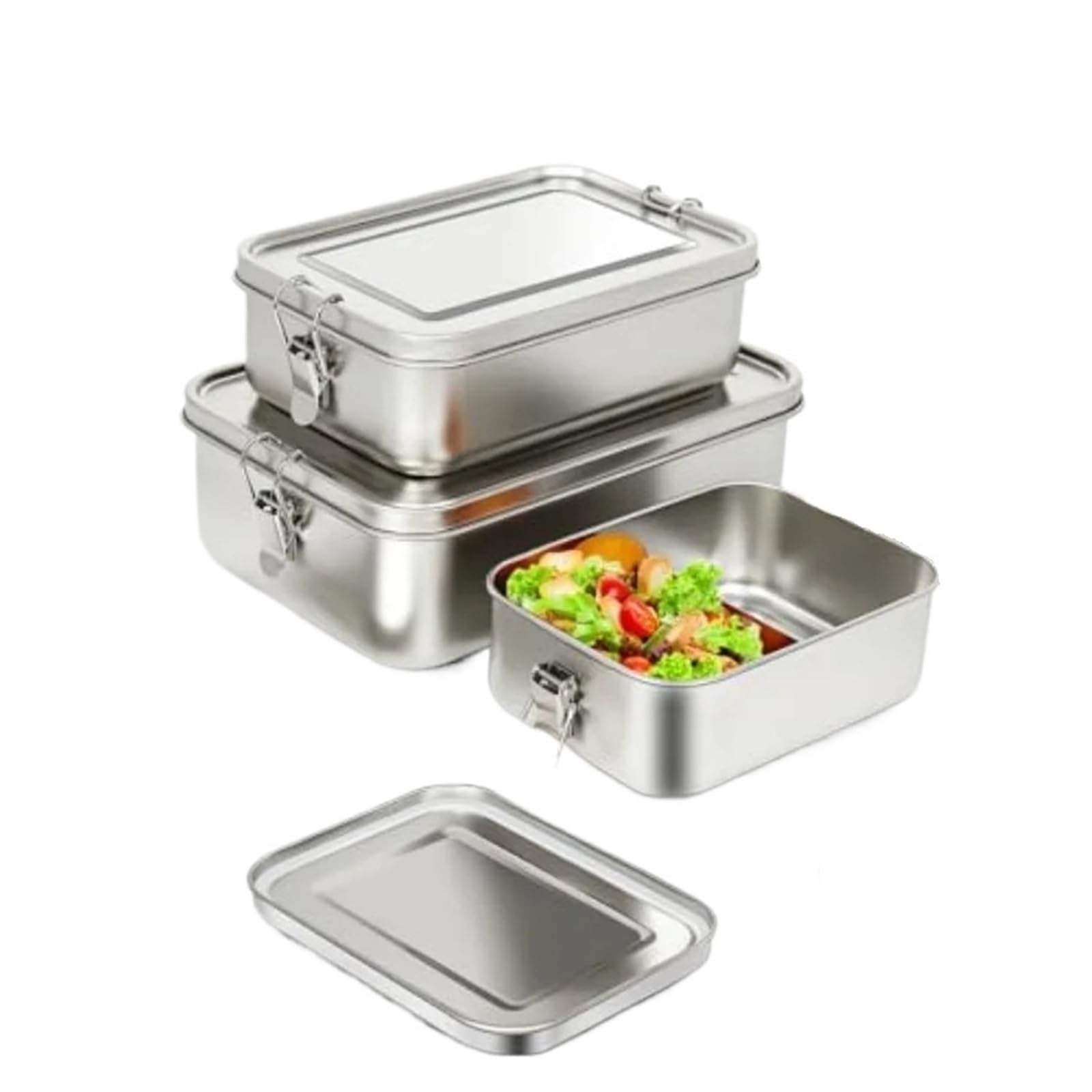 Bento Box in acciaio inossidabile da 3 pezzi per Alimenti
