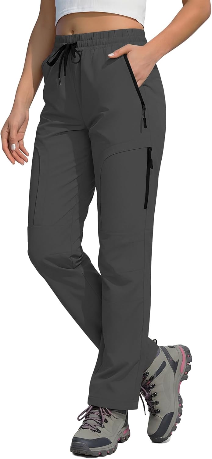 Women's Hiking Pants Water Resistant Quick Dry Lightweight Casual Cargo Pants Zipper Pockets Joggers Golf Travel HH2538