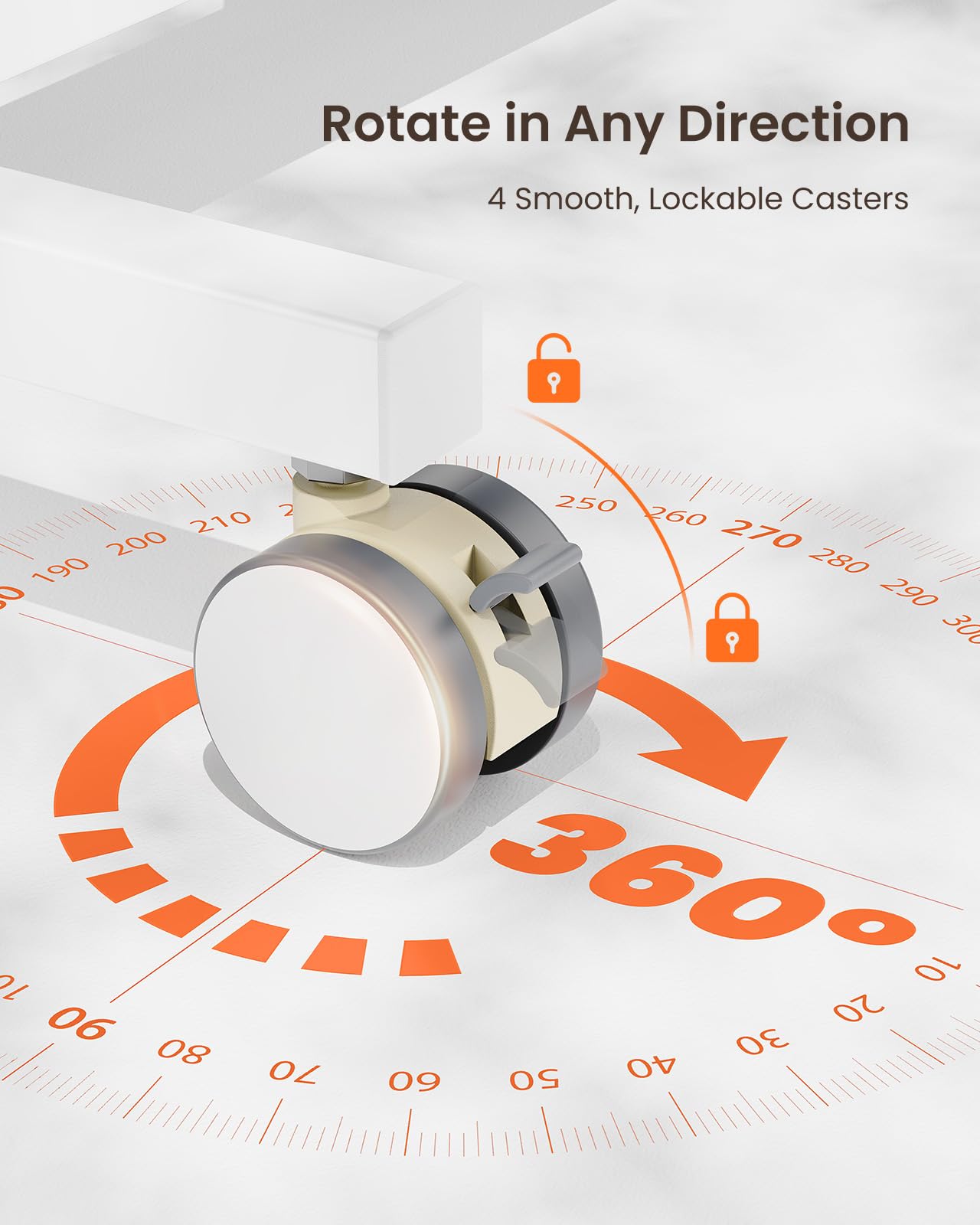 ErGear Mobile Small Standing Desk Enhanced Adjustable Height Computer Workstations Portable Rolling Laptop Desk with 4 Lockable Wheels — view 5
