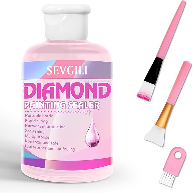 sevgili Diamond Painting Sealer Kits 120ML with Brushes, Diamond Art