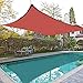 WHCL Sonnenschutz Segel, rechteckiger Baldachin, wasserdichte Stoffmarkise mit Seilen für den Gartengarten im Freien,Rot,3X4