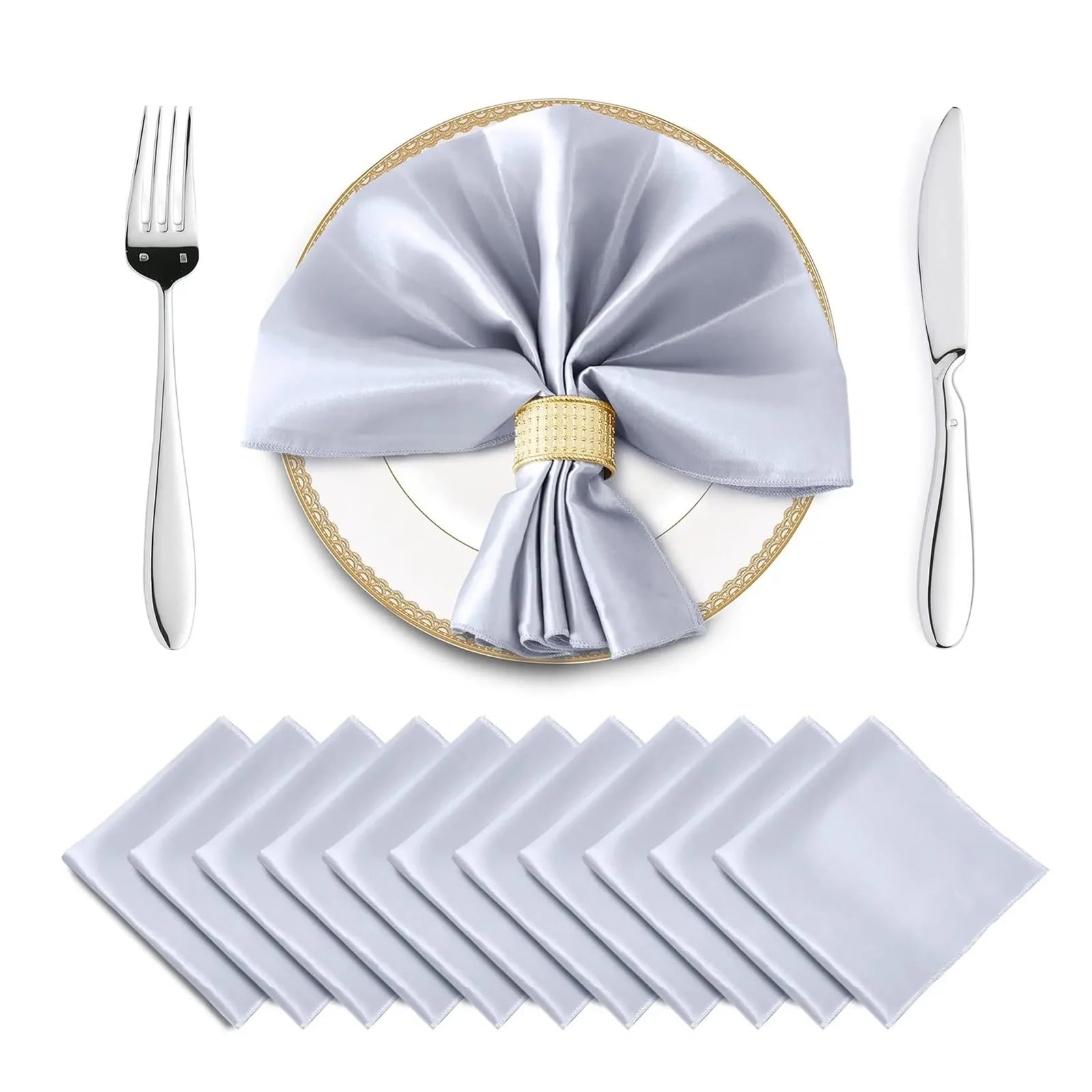 Napkins 50PCS Satin Napkins 30X30CM Soft Dinner Square For Party Wedding Decoration Banquets(Color 11)