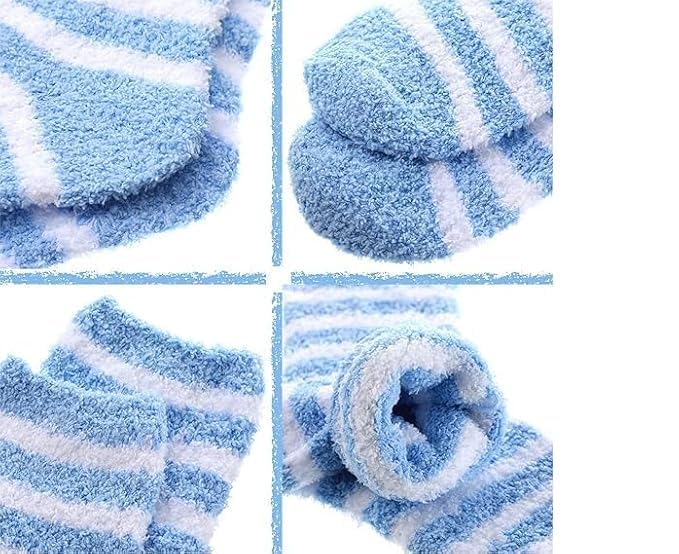 Diamond Craft Winter Adult Warm Line Feather Snow Ankle Length Thick Wool Fur Soft Cozy thermal velvet Warm FLEECE Snow Socks for girls men Women ladies unisex- Pack of 3 pair sock 3