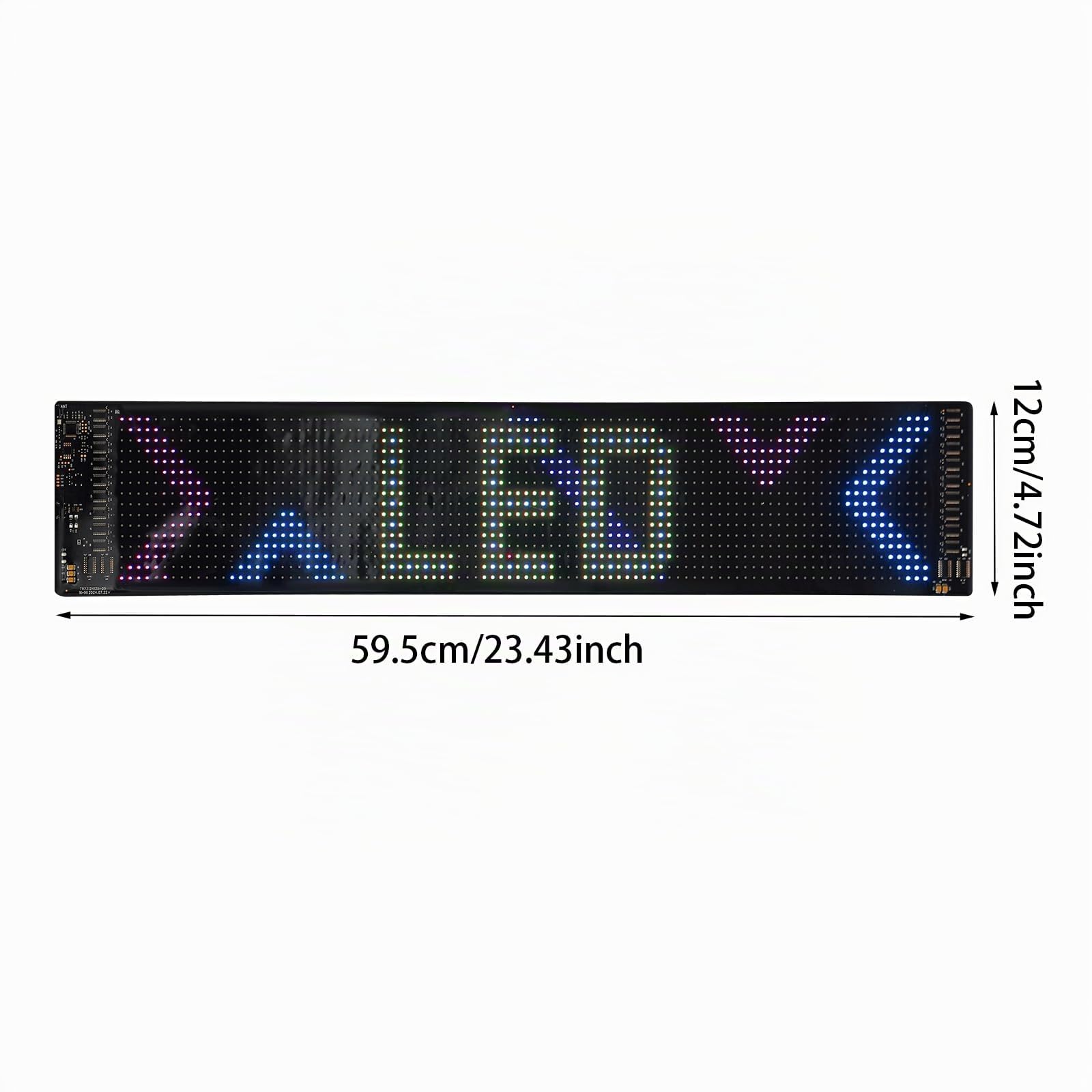 Letrero LED programable, flexible LED con control por aplicación Bluetooth y mando a distancia, IP65, pantalla digital para sala de juegos, fiesta, cartel publicitario, coche (59,5 cm x 12 cm)