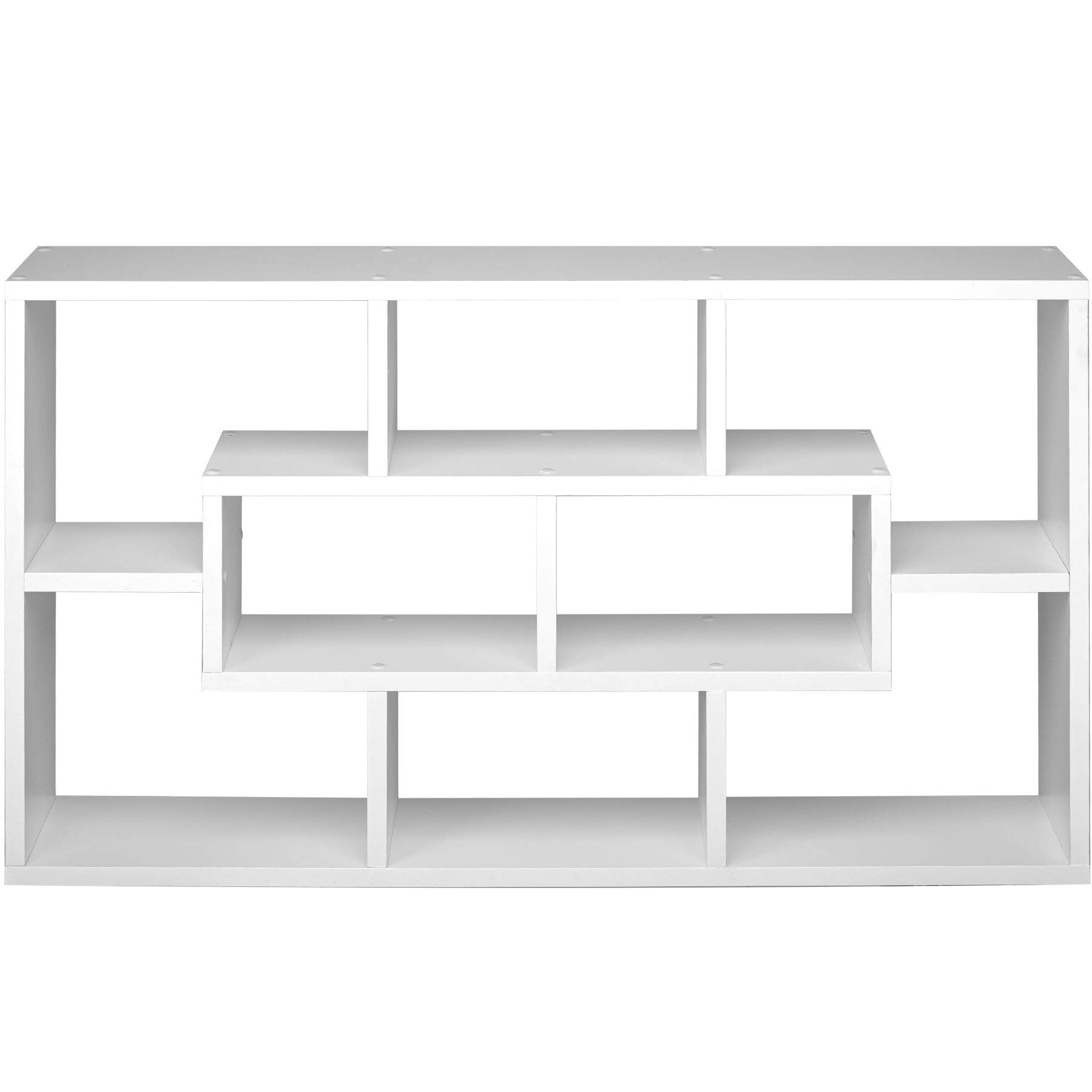tectake® Libreria 85x16x48cm, Libreria Verticale, Mensole da Muro, Mensole da Parete Porta Libri, 8 Scaffali Salvaspazio per Libri, Piante, Foto, Arredamento Casa, Soggiorno, Camera da letto - Bianco