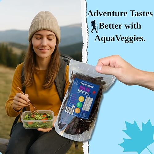 Miniatura 41 de Aqua Veggies Organic Atlantic Dulse Flakes grandes de 2 onzas, cosechadas a mano, secado al sol, Bahía de Fundy, excelente fuente de vitaminas B6
