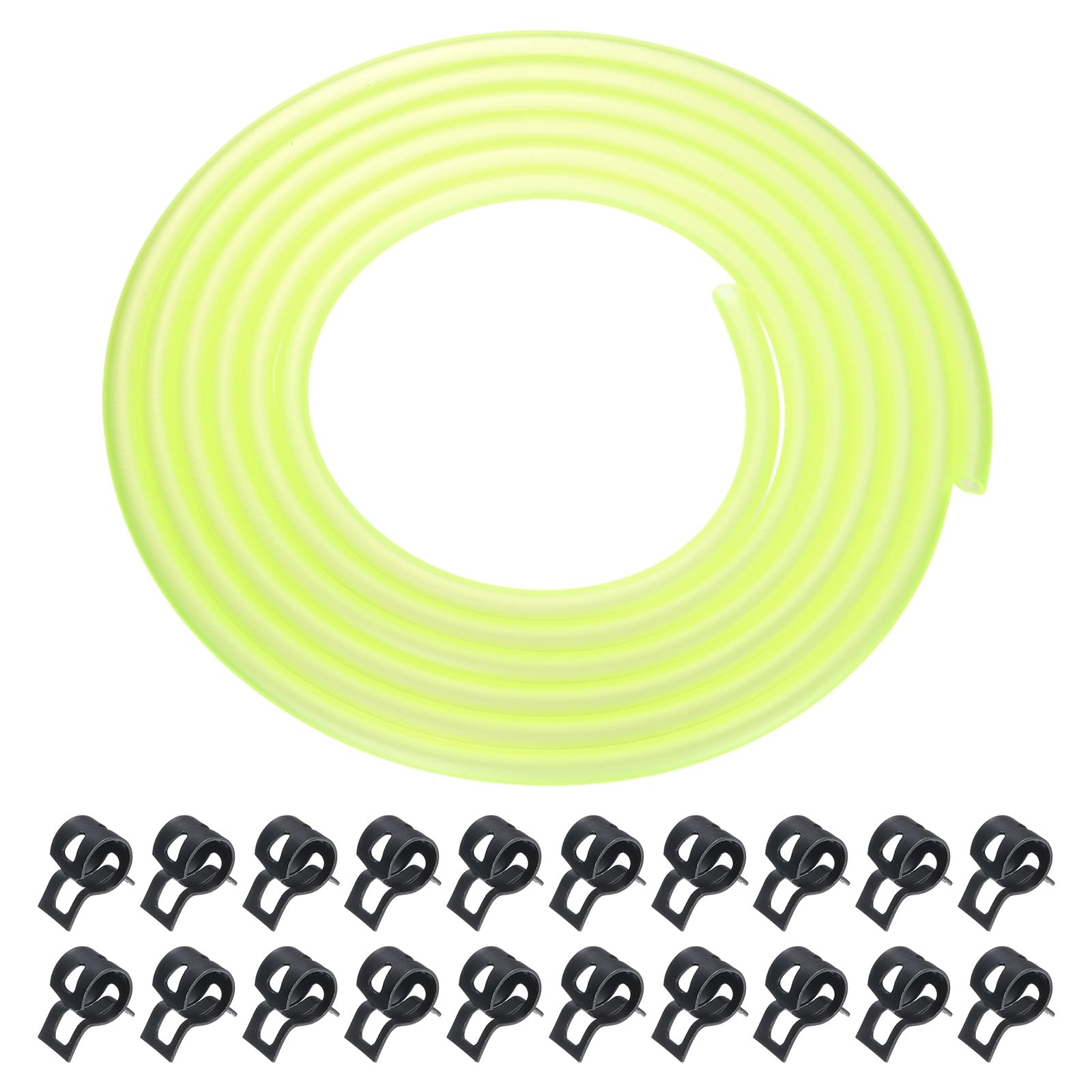 uxcell 10 Feet Fuel Line Hose, 3/16 Inch (5mm) ID Silicone Fuel Line with 20pcs Hose Clamps, Petrol Gas Tube for Motorcycle, Dirt Pit Bike, ATV,