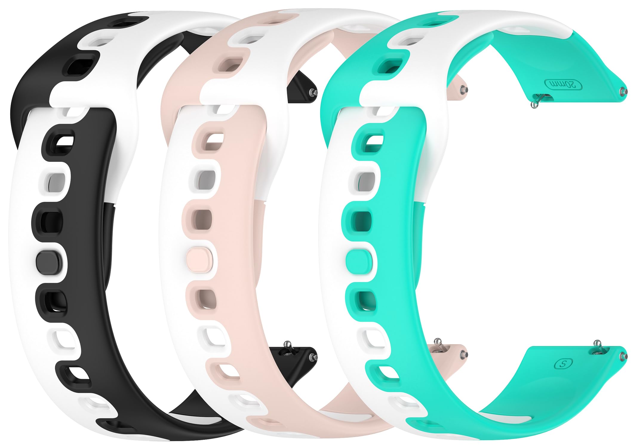 TenCloud 3-Pack Replacement Band Compatible with iTech Fusion 2 /2S / 2R Bands Soft Washable Straps Wristbands Accessoy for iTech Fusion 2 Smartwatch (Black+Pink+Teal)