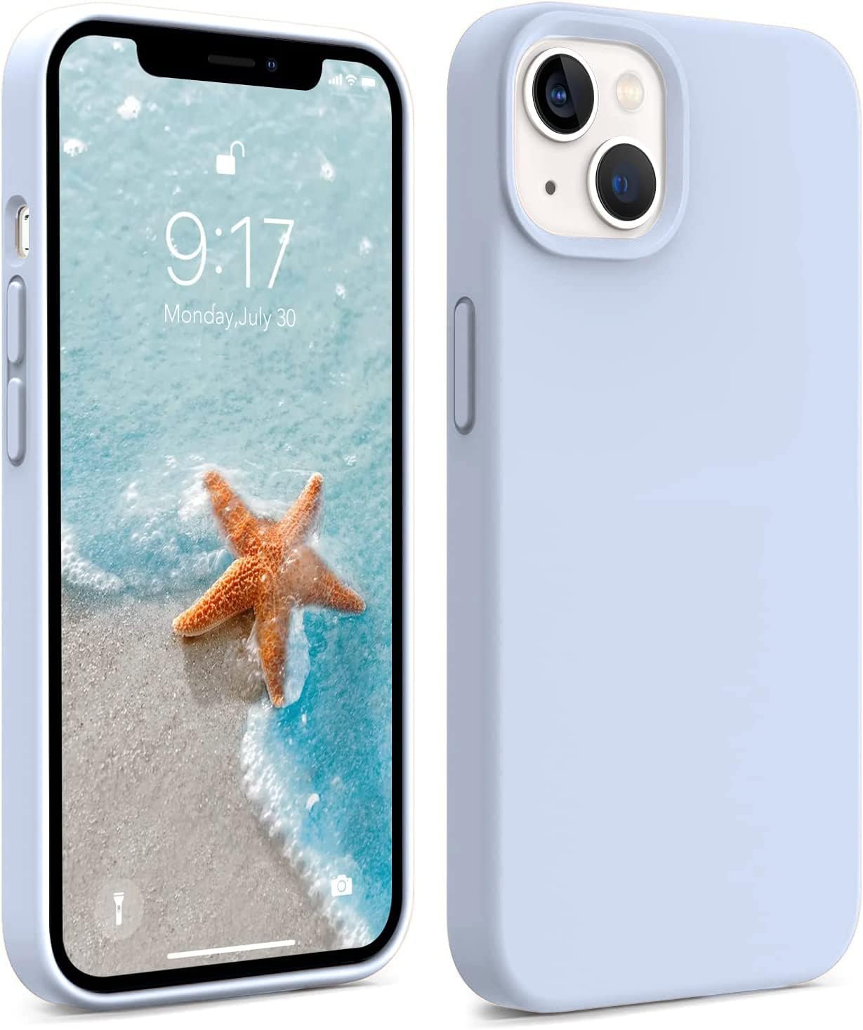 NAFS Silicone Case Compatible iPhone 13 | Camera Protect Microfiber Lining Cover | iPhone 13 Case Cover (Sieera Blue)