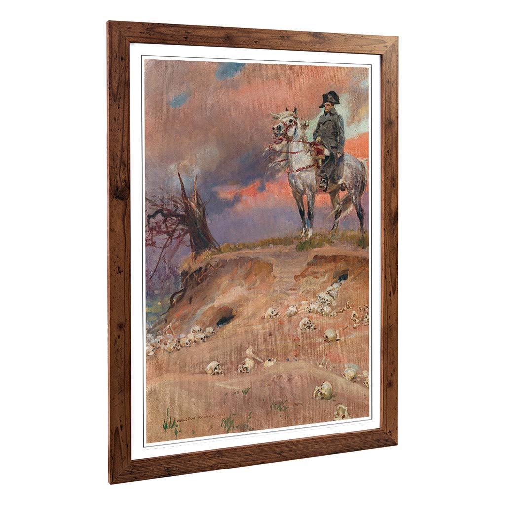 Big Box Art Framed Print of Wojciech Kossak Napoleon Design | Wall Art Picture | Home Decor for Kitchen, Living, Dining Room, Bedroom, Hallway, Office, Walnut, A2 / 24.5x18 Inch / 62x45cm