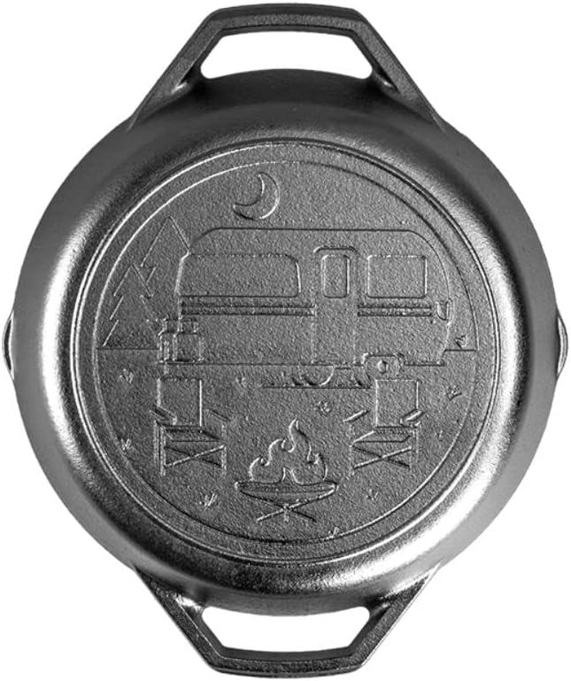 Lodge Cast Iron Wanderlust Series, Dual Handled Camper Pan, 10.25 inch Home & Kitchen