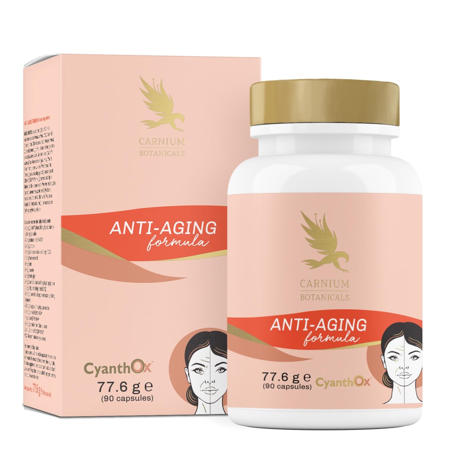 Carnium Botanicals Anti-Aging Formula – Multivitaminico Donna con Vitamina B3, Resveratrolo, Fisetina & Quercetina – Integratore Donna Completo – 90 Capsule Vegane