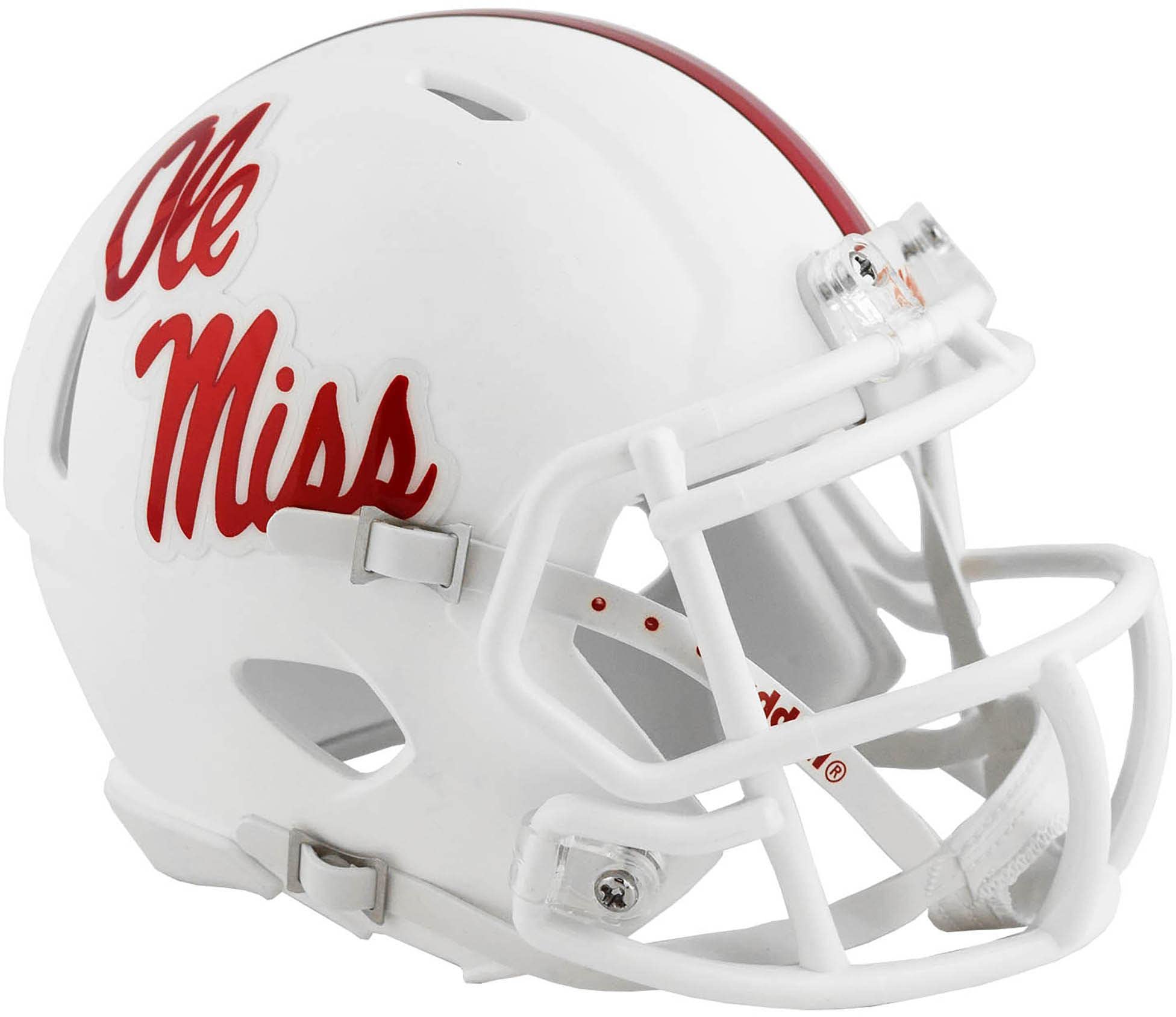 Riddell Mississippi Rebels Alternate White Revolution Speed Mini Football Helmet : Sports & Outdoors
