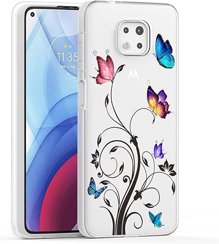 Funda transparente compatible con Moto G Power 2021 (no compatible con la versión 2020), Motolora G Power funda para niñas y mujeres, bonita funda