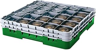 Cambro Cesta de Lavado de tamaño Completo Compartimentos 4, diámetro máx. 7.84 cm, Altura máxima 21.7 cm, Color Verde Sherwood, 30 Copas/Vasos, Talla única