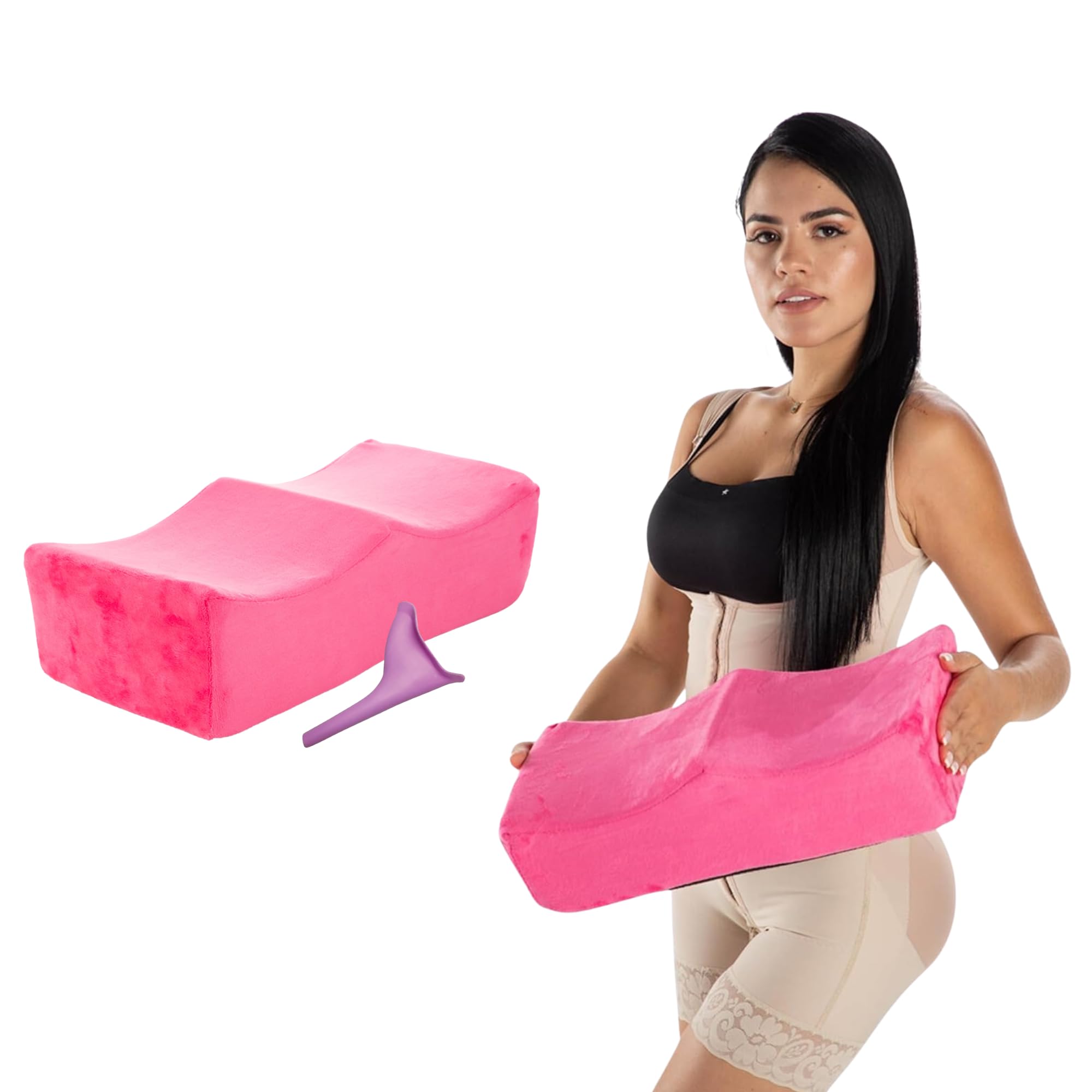 BBL Pillow After Surgery for Sleeping, Booty Pillow Butt Cushion with Female Urinal for Women, BBL Post Surgery Supplies Butt Shaped Pillow, Brazilian Butt Lift Pillow