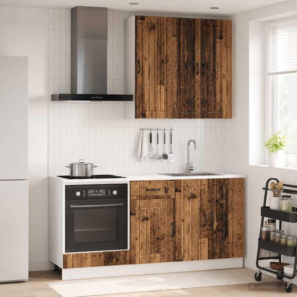 Comodino Cucina Lucca 5 PZ Legno Antico Materiale Legno 60 cm