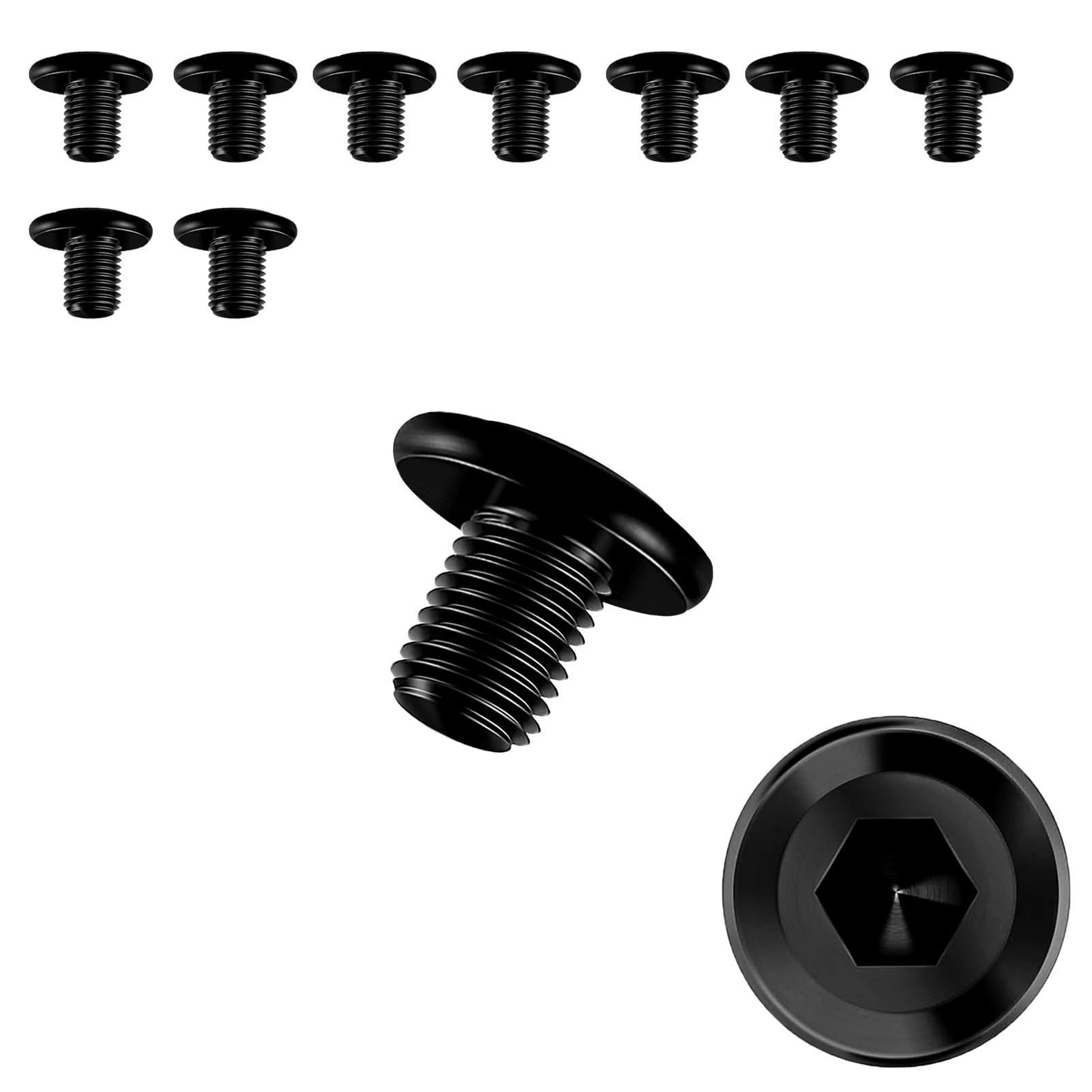 10 Stück Schrauben M6 × 10,Flachkopfschrauben m6 Innensechskant,m6 Schrauben,Schrauben Schwarz,Edelstahl A2 V2A,Vollgewinde
