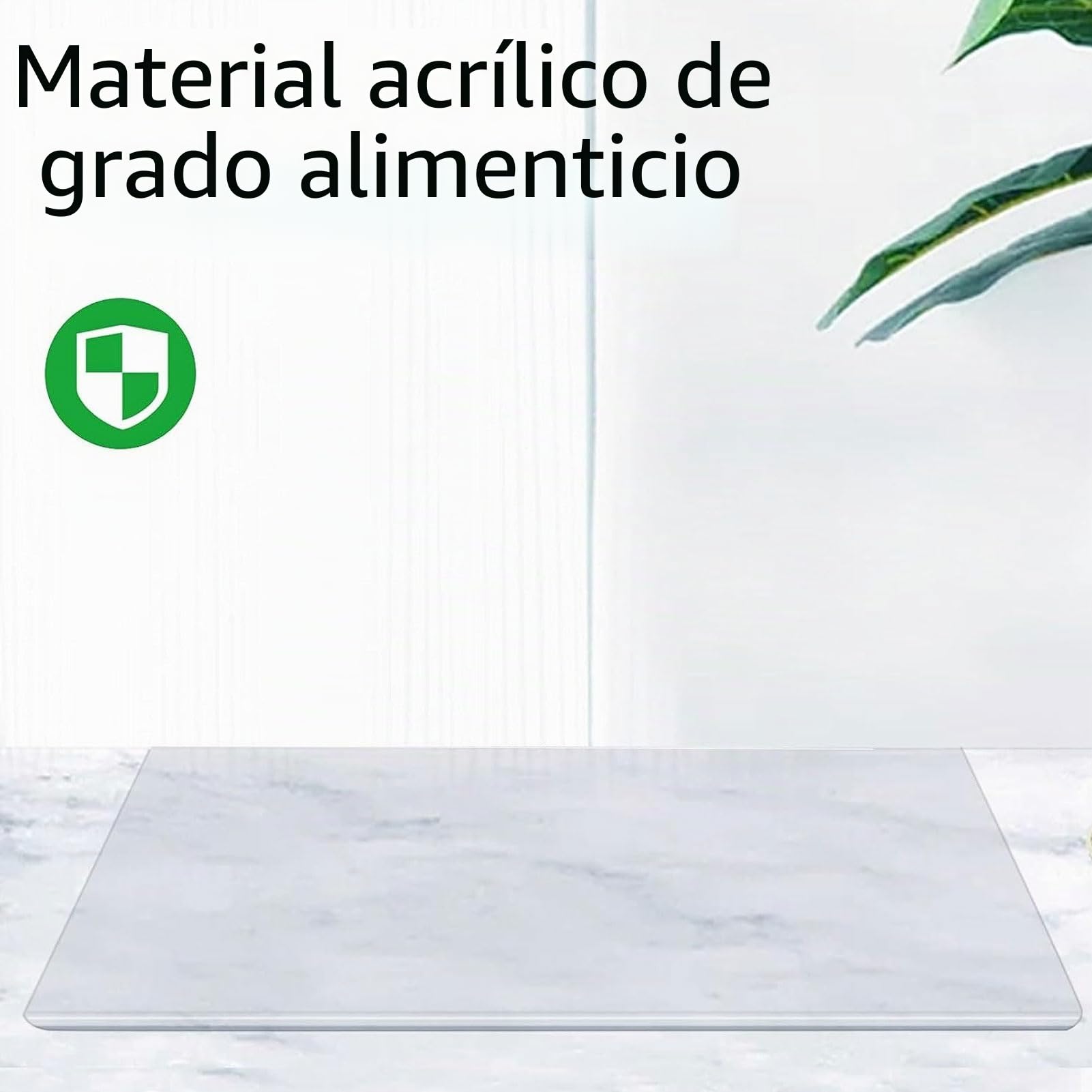 Tabla de Cortar de Acrílico Transparente con Borde para Encimera de Cocina (45 * 60cm)