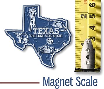 Texas Small State Magnet by Classic Magnets, 2.3 x 2.2, Collectible 3D Rubber Vintage-Style Souvenirs and Gifts Made in the USA