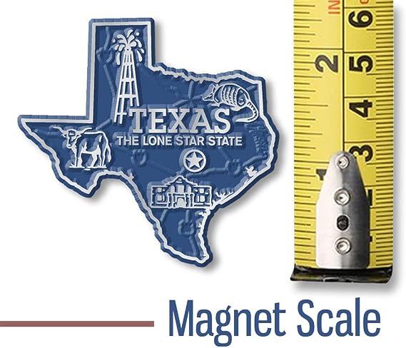 Texas Small State Magnet by Classic Magnets, 2.3 x 2.2, Collectible 3D Rubber Vintage-Style Souvenirs and Gifts Made in the USA