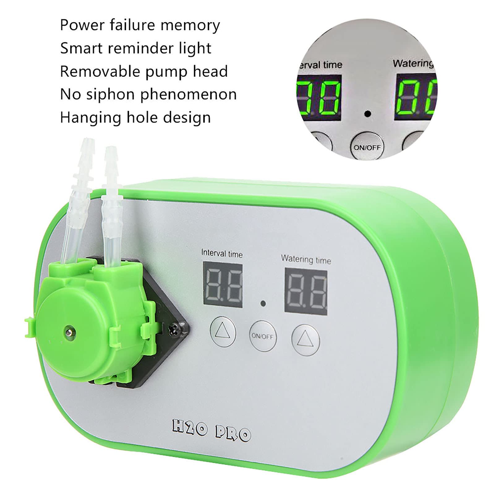 Hyuduo di Irrigazione Automatico Kit di Irrigazione a Goccia Intelligente Pompa dell'acqua Peristaltica 12V 100 Ml Impostazioni Timer Minimo da 1 a 15 Giorni per Piante da Interno Serra Balcone