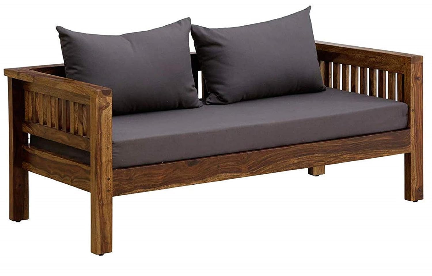 RSFURNITURE Solid Sheesham Wood 2 Seater Sofa Set for Living Room | Two Seater Sofa Couch for Office and Lounge | Rosewood, Honey Finish, 2-Person Sofa-image-45