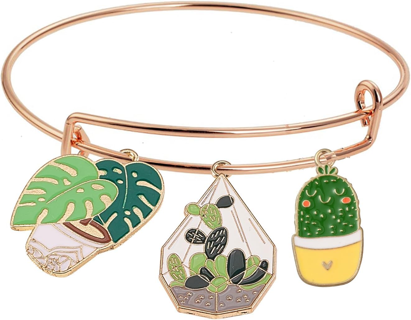 DanLingJewelry 50pcs 10 Styles Green Plant Enamel Cute Cactus Dangle Charms with Loop for DIY Bracelet Necklace Making - Image 5