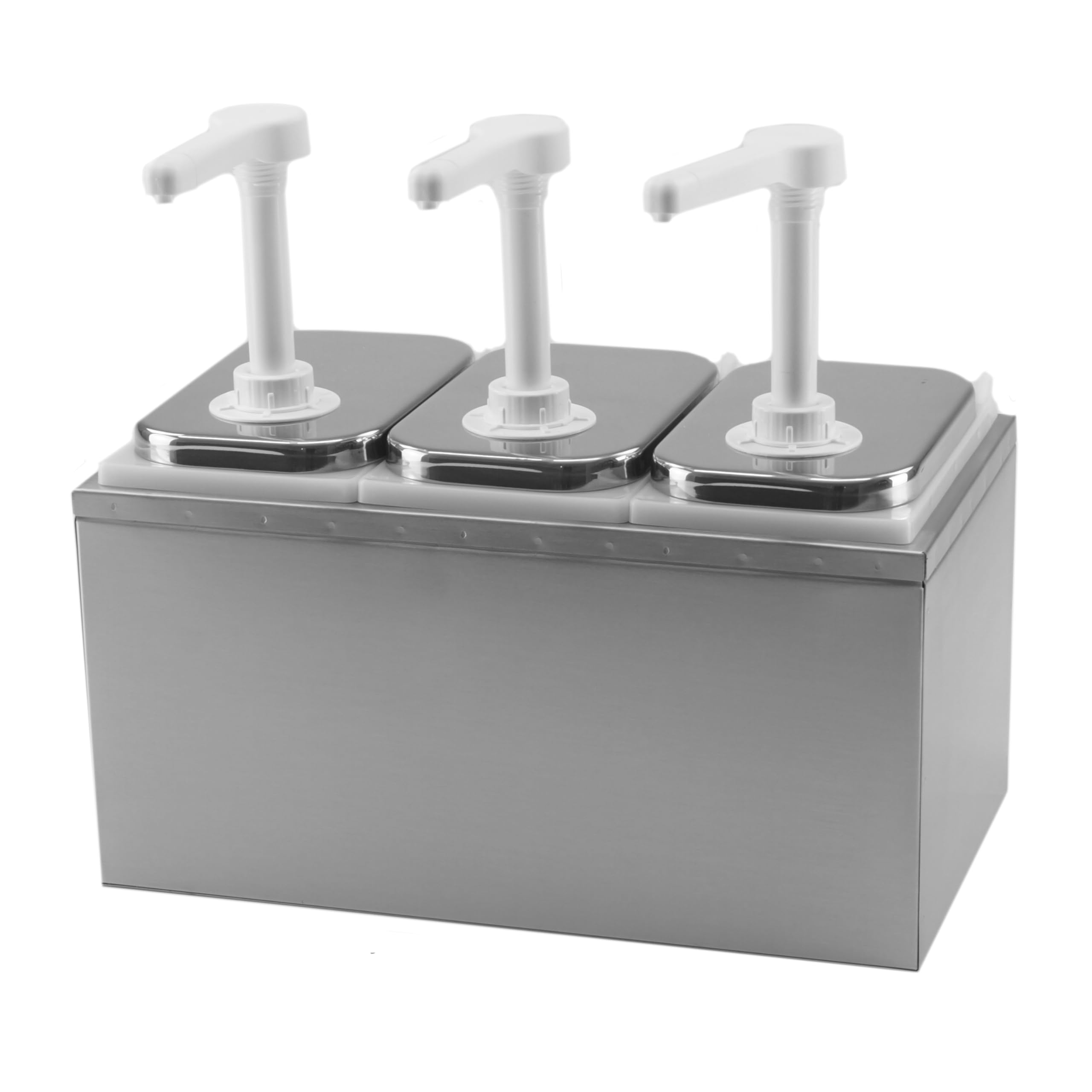 3 x 2 l, dispenser per salse, ketchup, senape e maionese, in acciaio inox/polipropilene