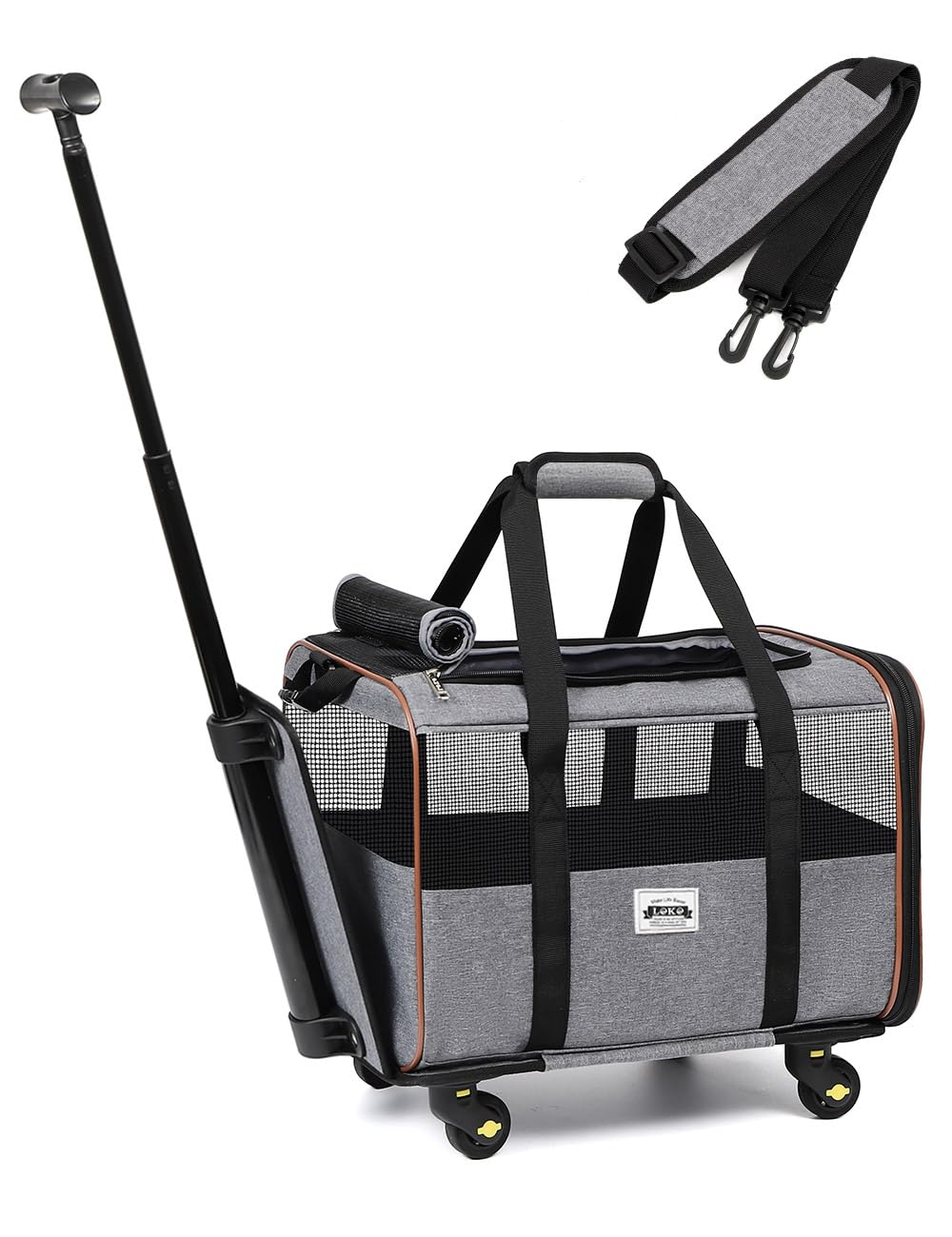 Trasportino Per Cani Con Ruote Lekespring - Borsa Portatile Per Auto E Aereo - Foto 6