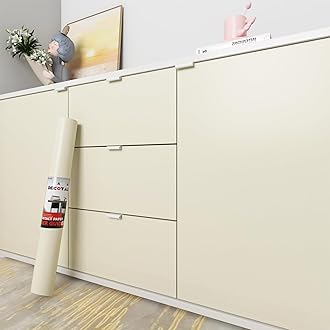 DecotalkContact Paper Beige Peel and Stick Wallpaper Beige Wallpaper for Bedroom Beige Contact Paper for Cabinets and Drawers 17.7in X 200in Beige Wall Paper Renter Friendly Wallpaper Removable