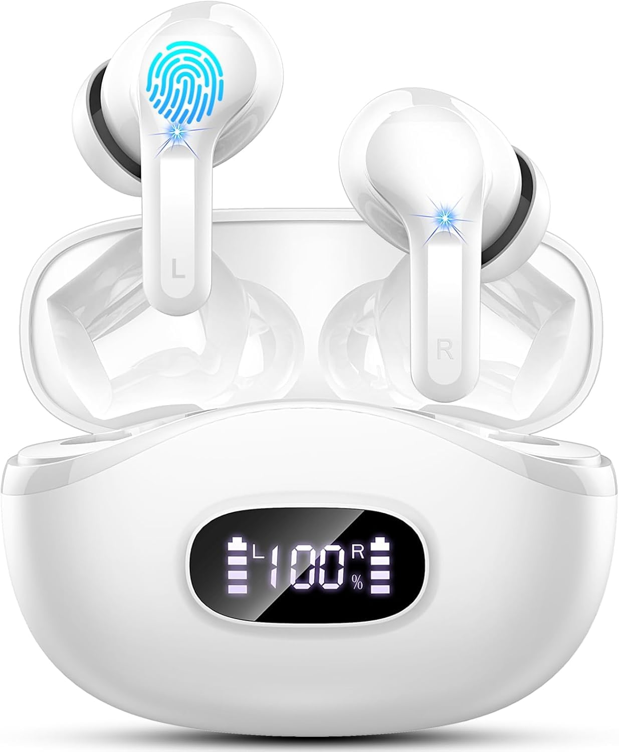 Écouteurs Bluetooth Sans Fil, 2026 Casque Bluetooth Micro Anti-Bruit, Ecouteur sans fil Stéréo Hi-Fi, 48H Oreillette Bluetooth Contrôle Tactile, Bluetooth 5.4, Étanche IP7 Sport Pour iOS/Android