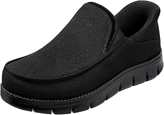 [STRDEOUT] 【立ったまま履ける靴】手を使わずに履ける靴 メンズ ズック靴 立ったまま 履ける スリッポン スニーカー ローカット キャンバススニーカー 黒 手を使わずに履ける靴 脱ぎ履きしやすい 歩きやすい 通気性 軽量 立ち仕事 通勤 高齢者 オールブラック 25.5 cm