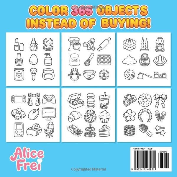 No-Spend Year Coloring Tracker: Gamify Your Savings: 365 Days of Cute Line Art to Help You Stop Spending and Start Saving image 3