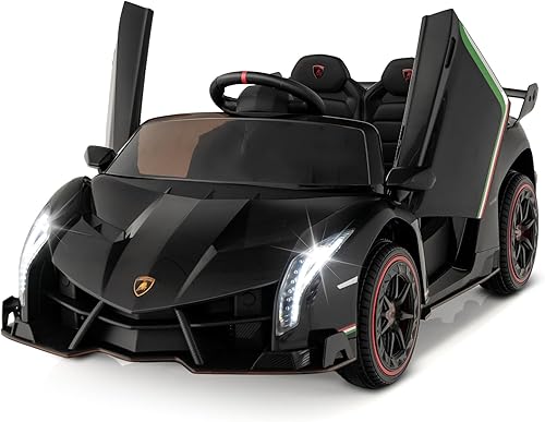 Costzon Automóvil Lamborghini SVJ con licencia de 12 V con control remoto de 24 G 3 velocidades luz LED bocina música USBTFMP3 suspensión de resorte