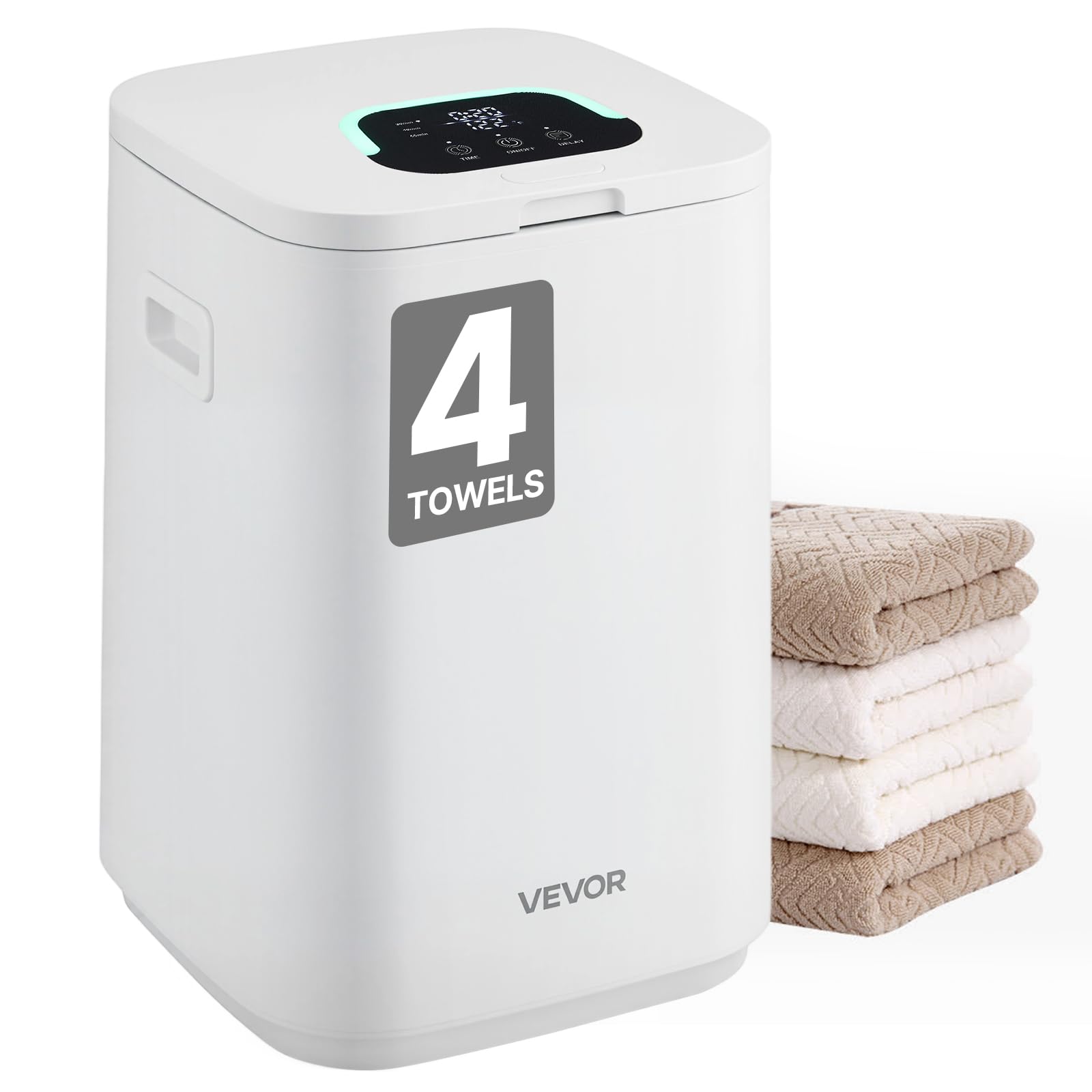 VEVOR Towel Warmers for Bathroom, Towel Warmer Bucket with Child Lock & High-Temp Light & 24H Delay Timer & Auto Shut Off Fits up to 4 Oversized Towel