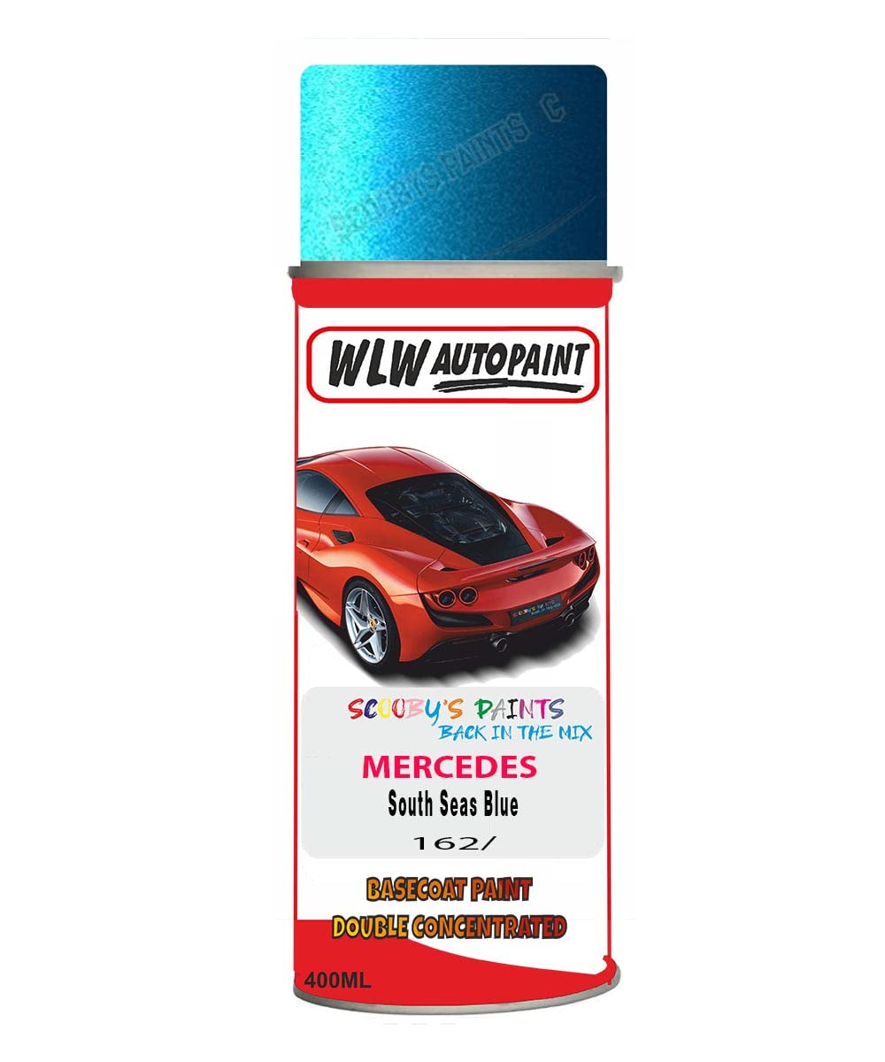 Basecoat Aerosol Spray Paint For Mercedes A-Class South Seas Blue 2006-2016 Code 162