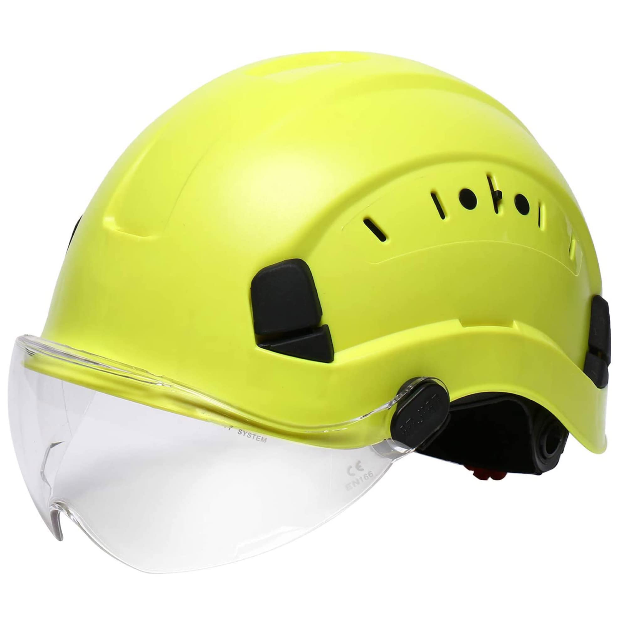 Casque de Sécurité Casque de Sécurité Hautement Durable Avec Visière, Ventilé, Ceinture En Y À 6 Points Avec Protection À Cliquet Coulissant Casquette de Sécurité Casquette