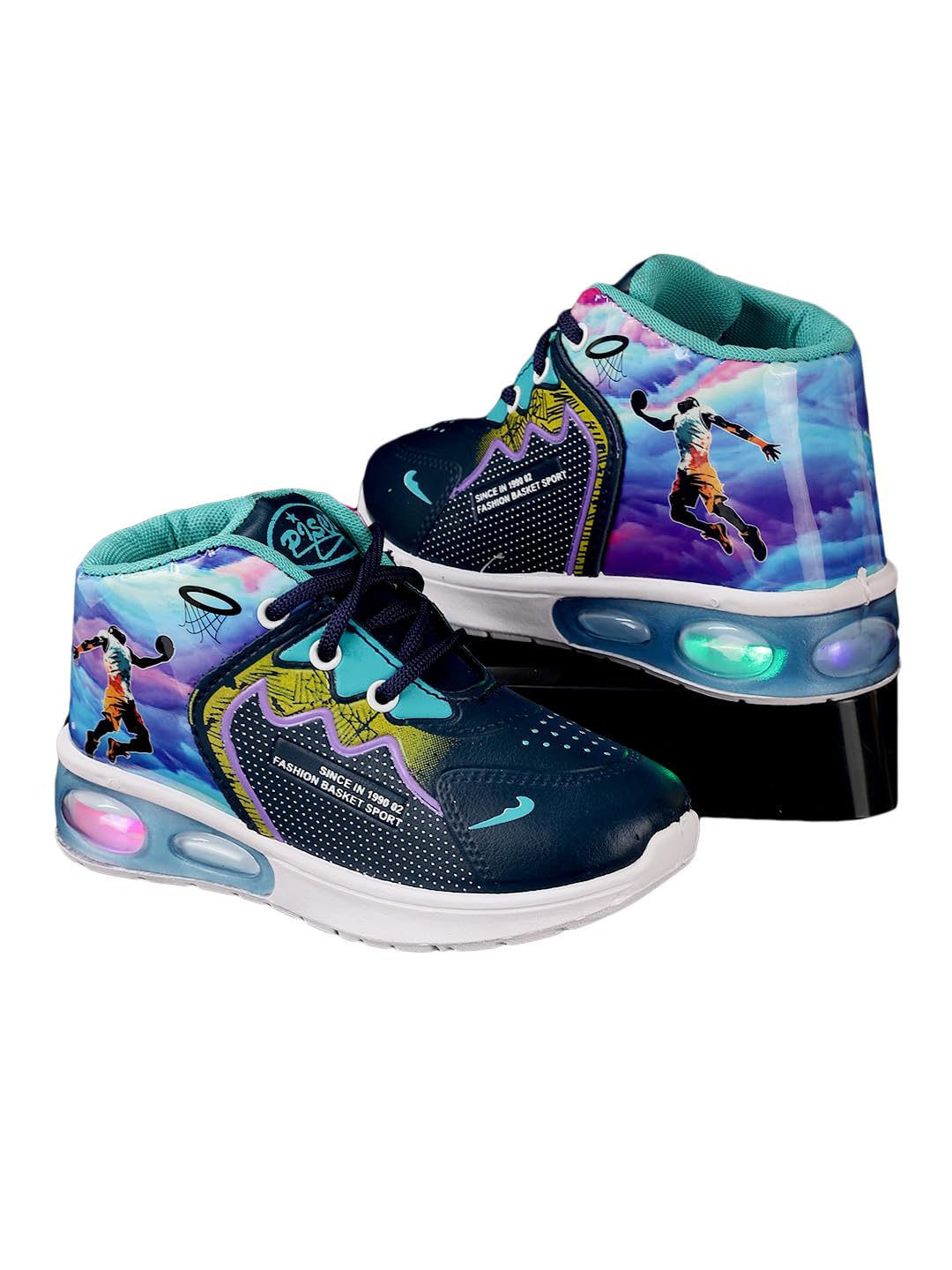 PASSION PETALS Self Embossed LED Shoes for Kids Girls and Boys Stylish Led Shoes for Your Kids for Comfortable Wear for 2-5Years- Black & Green (B0CTJK8F84) Amazon Price History, Amazon Price Tracker