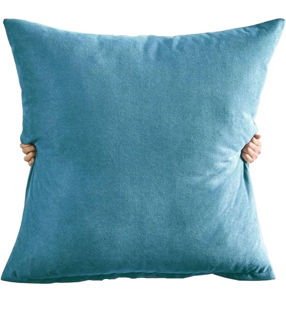 Super King Size Pillow Protectors, 50x50 To 80x80cm | Extra Large Square Couch Pillow Covers With Invisible Zipper | Water-Resistant Sofa Pillowcases(Sea blue,60 x 60 cm)
