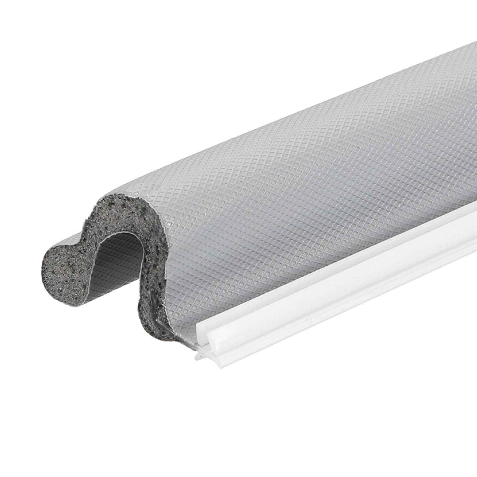 sourcing map 20Ft Kerf Weather Stripping Door Seal, V-Shaped Door Seal Strip Foam Soundproof Weatherstripping for Large Gaps Insulation, (Grey Cover/Grey Foam)