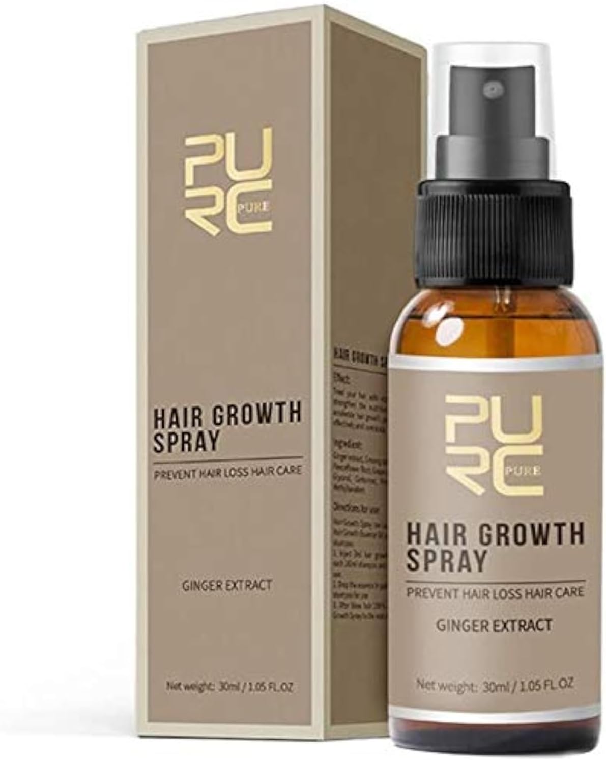 PURC Anti Hair Loss Spray Essence 20ml - Beard Growth Stimulator, Natural Hair and Facial Hair Grower Oil
